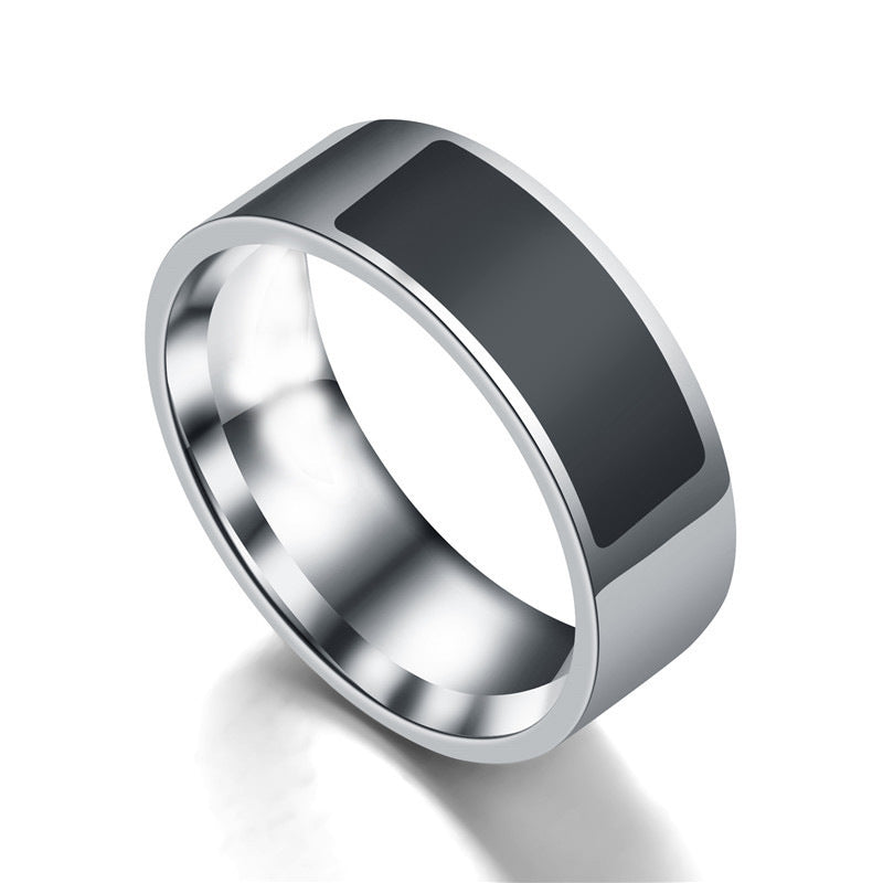 NFC Smart Ring in Black Stainless Titanium Steel
