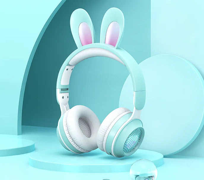 Cute Rabbit Wireless Headphones with RGB LED for Kids - Oana Prime Shop