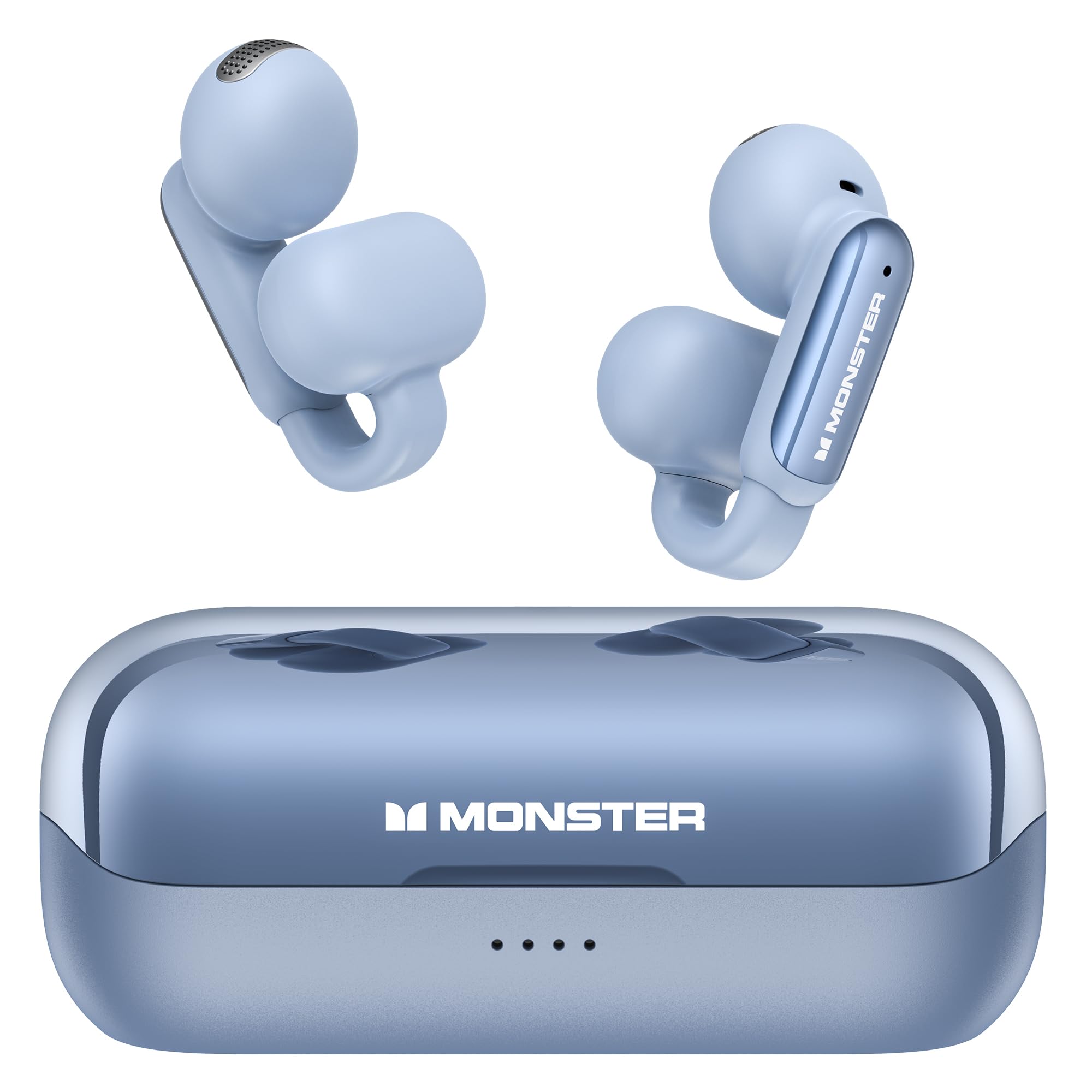 Monster AC601 Clip-On Earbuds BT5.4 ENC 32H IPX5 Touch Blue