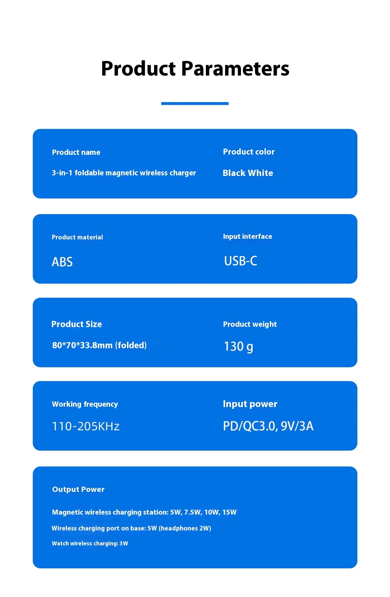 3 IN 1 FOLDABLE WIRELESS CHARGER - Oana Prime Shop