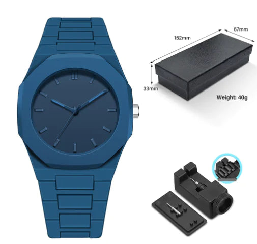 Phantom Black 41mm Quartz Watch by Jean Poedagar (One Set) - Oana Prime Shop