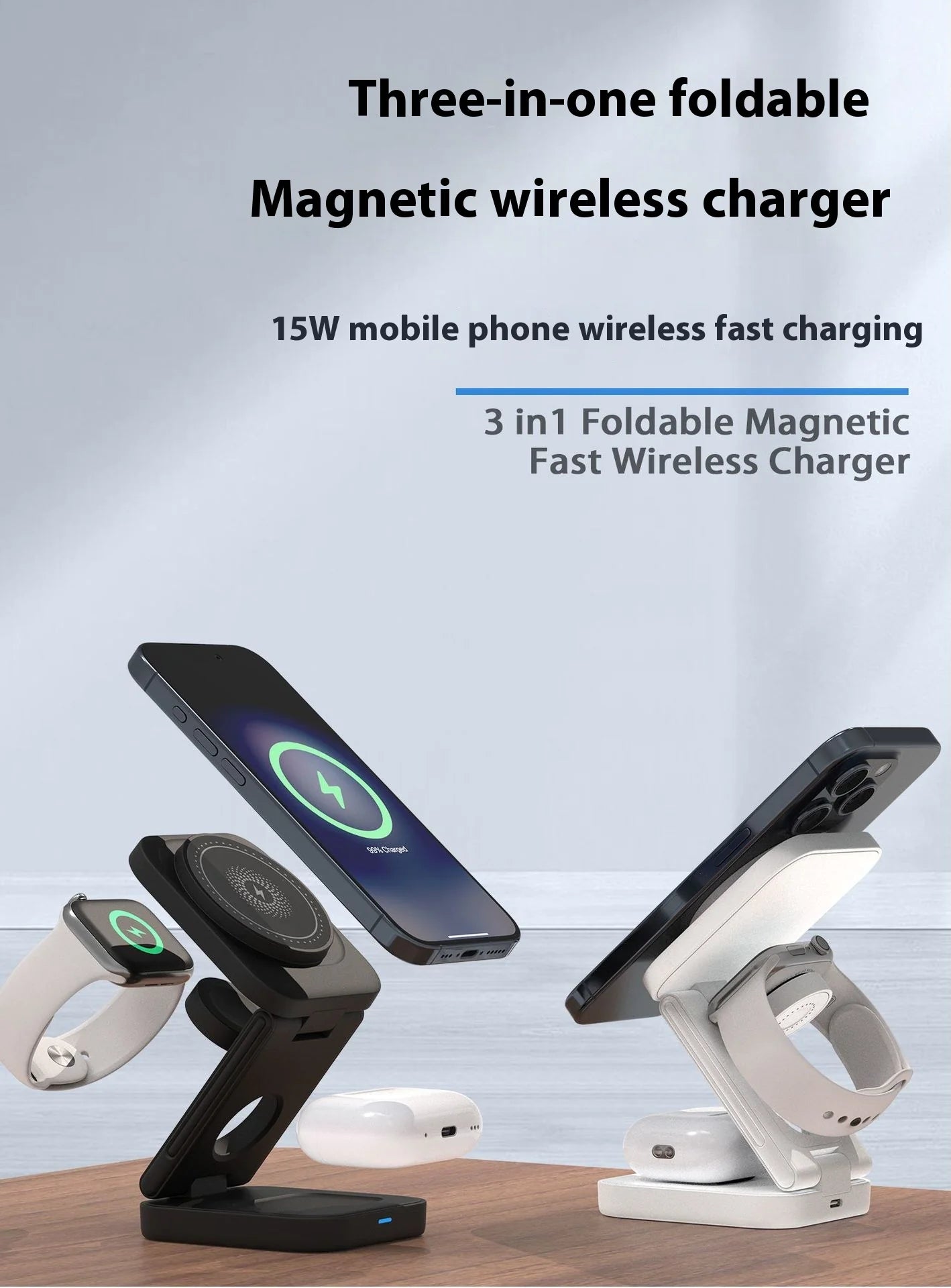 3 IN 1 FOLDABLE WIRELESS CHARGER - Oana Prime Shop