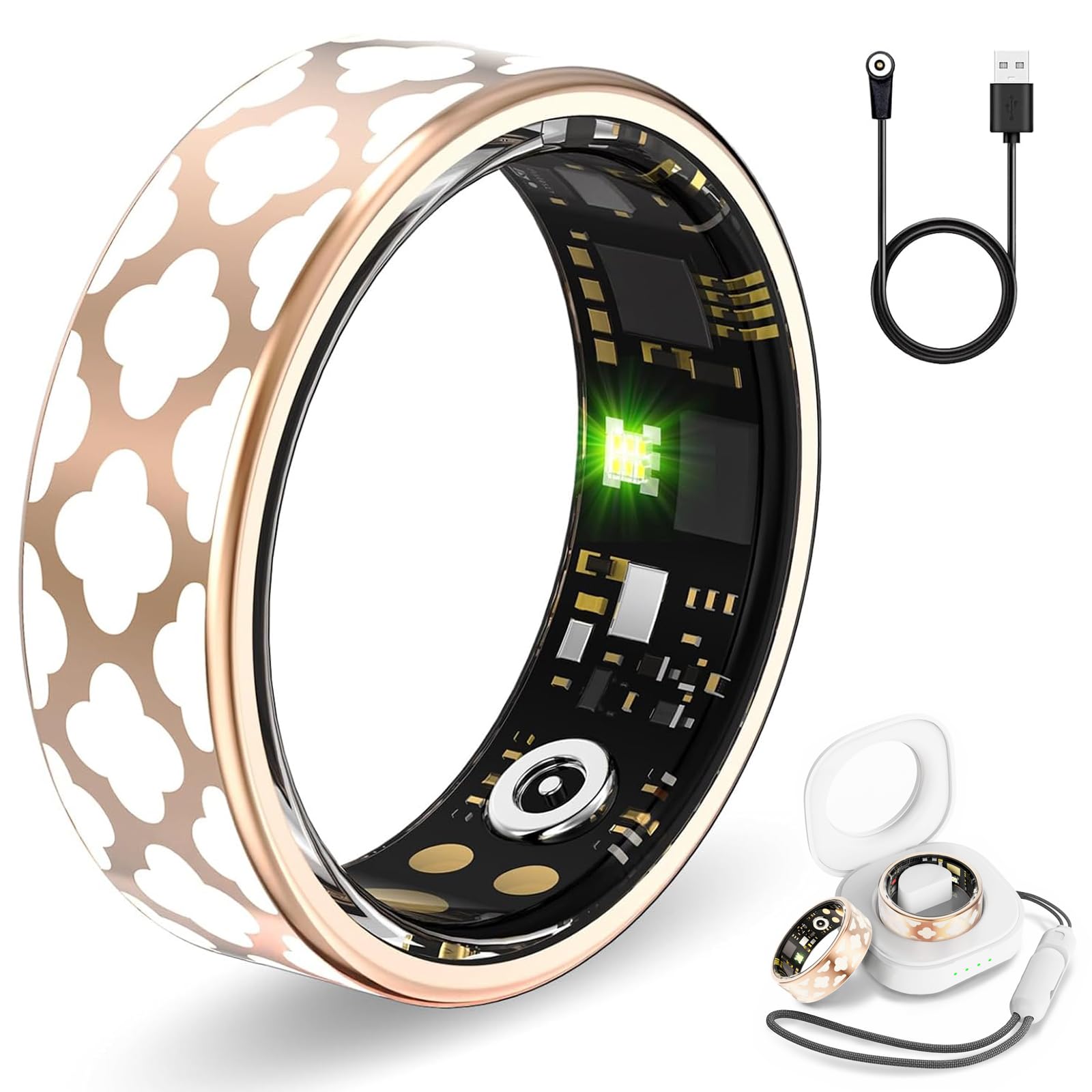 Aichiken Smart Ring HR Sleep SpO2 Tracker Waterproof Fitness Ring