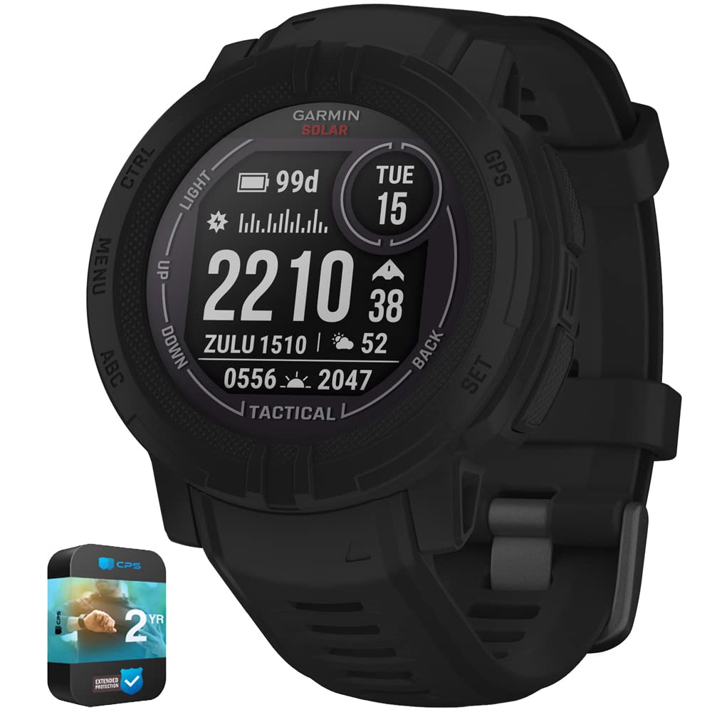 Garmin Instinct 2 Solar Tactical Smartwatch Bundle Black
