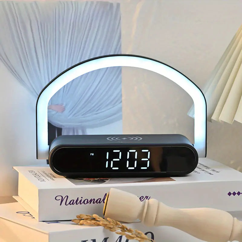 LED Alarm Clock with Wireless Fast Charging & Night Light