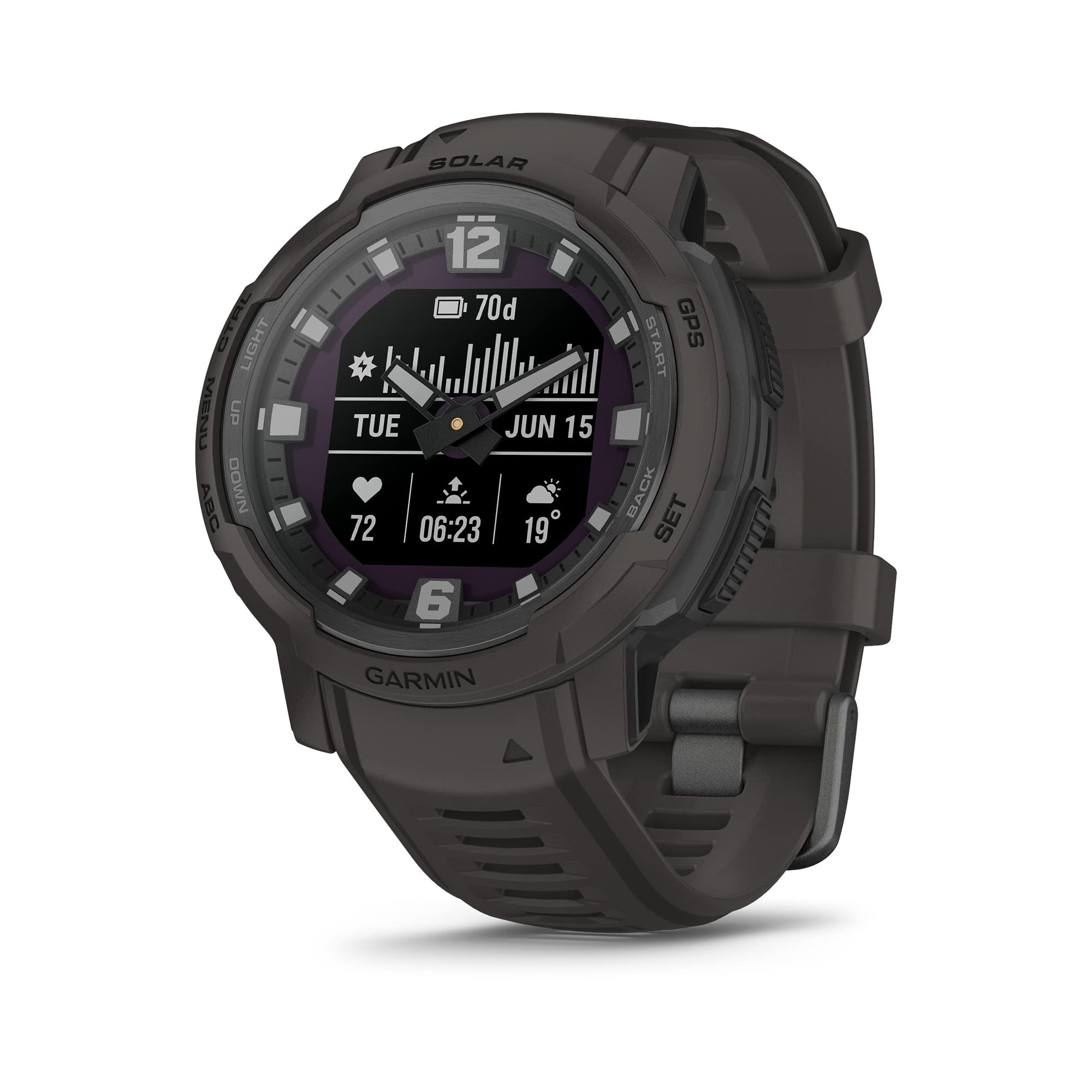 Garmin Instinct Crossover Solar Hybrid Smartwatch Graphite