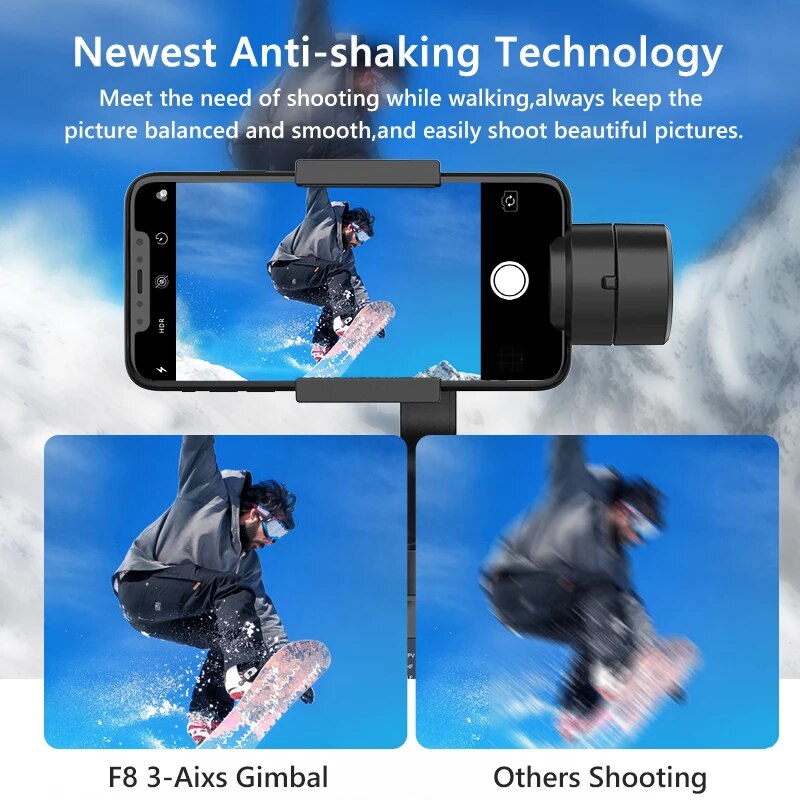F8 Handheld 3-Axis Gimbal Stabilizer for Smartphones