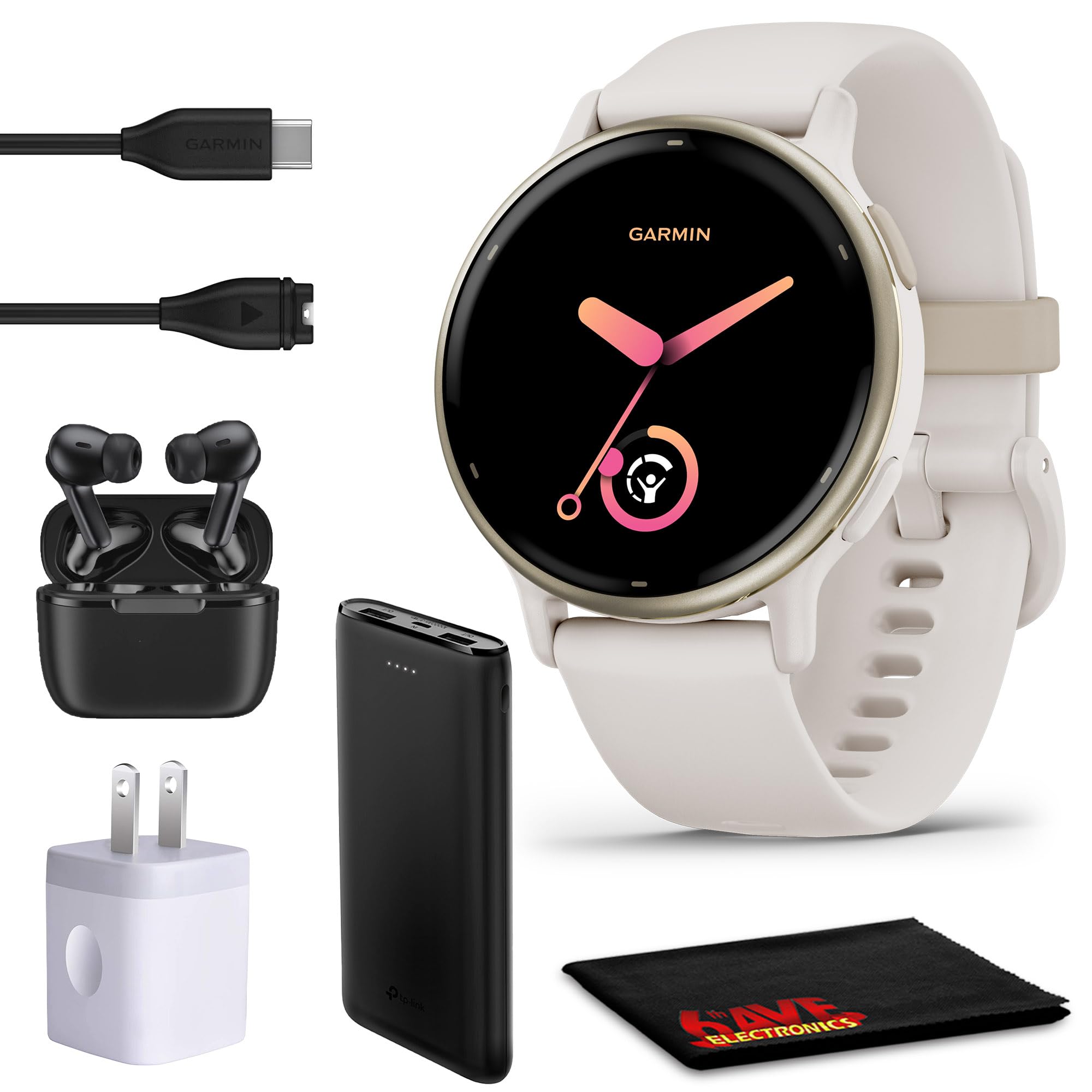Garmin Vivoactive 5 AMOLED Fitness Smartwatch Ivory Gold