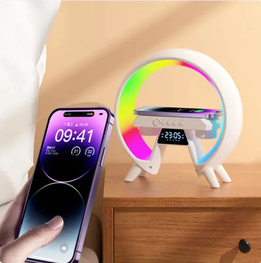 Colorful Bedside Wireless Charger with Clock Light - Oana Prime Shop