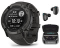 Garmin 2X Solar Charging Smart GPS Watch Earbuds Bundle