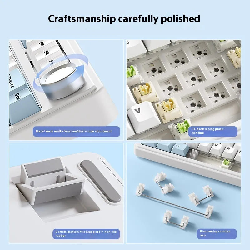 Mechanical Keyboard Wireless Three-mode Bluetooth - Oana Prime Shop
