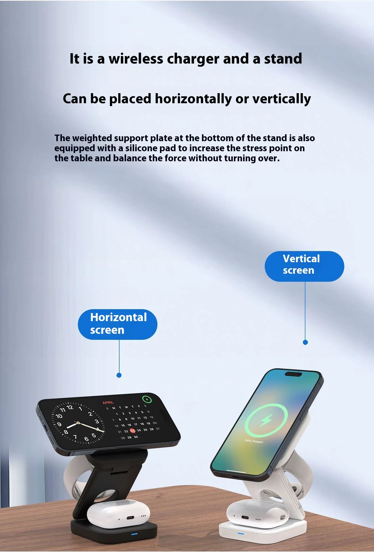 3 IN 1 FOLDABLE WIRELESS CHARGER - Oana Prime Shop