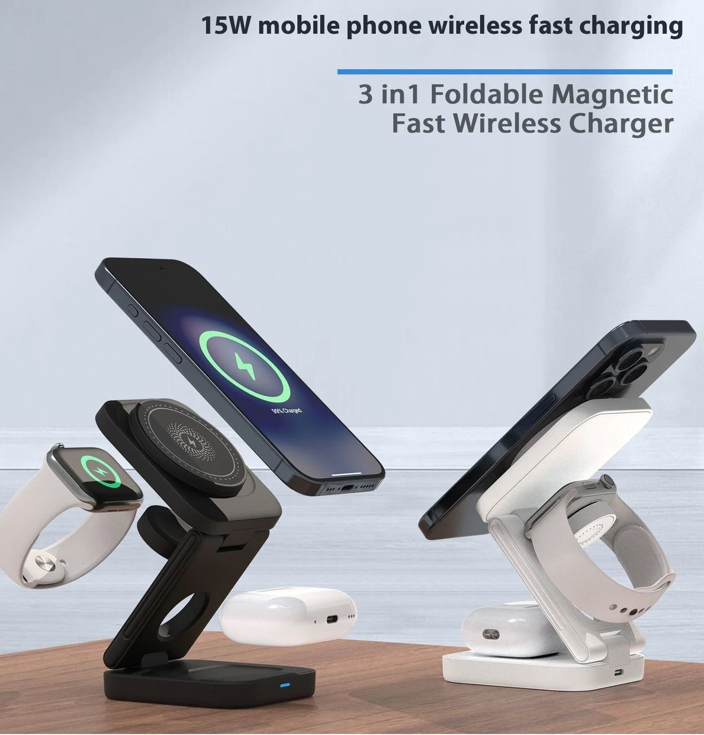 3 IN 1 FOLDABLE WIRELESS CHARGER - Oana Prime Shop