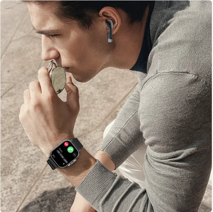 2-in-1 Smartwatch with TWS Bluetooth Earbuds &amp; Heart Rate Monitor