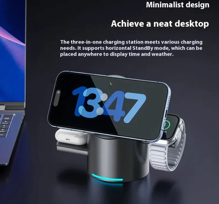 Magnetic 3-in-1 Wireless Charger - Oana Prime Shop