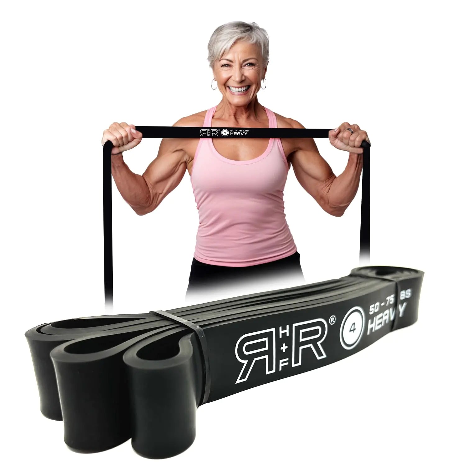 RR H+F Pull Up Bands Assistance Bands with Workout Videos - #4 Heavy (50-75lbs) - Heavy Duty Resistance Bands for Pull Up Assist - Long Resistance Bands for Physical Therapy - Oana Prime Shop
