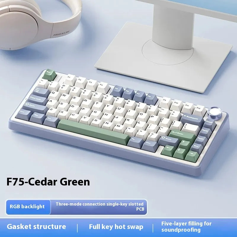 Mechanical Keyboard Wireless Three-mode Bluetooth - Oana Prime Shop