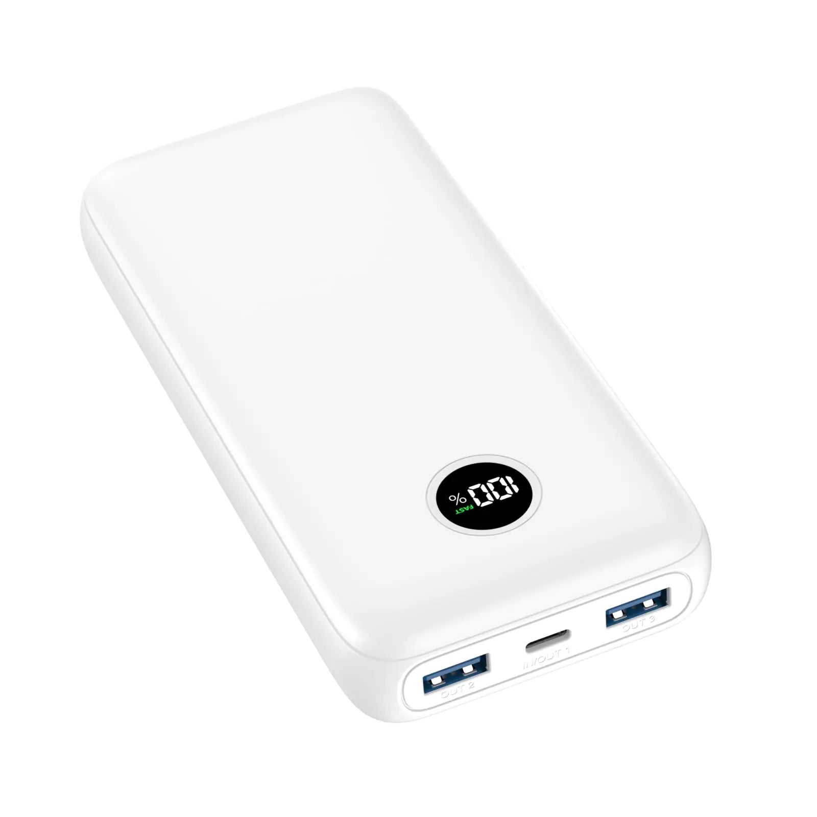 Tranmix Portable Charger 27000mAh Power Bank - USB C 22.5W and PD QC4.0 Fast Charging Portable Power Bank with LED Display 3 Outputs External Battery Pack for iPhone Samsung iPad etc (Pure White)