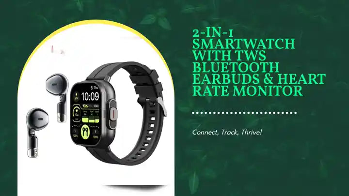 2-in-1 Smartwatch with TWS Bluetooth Earbuds &amp; Heart Rate Monitor by@Outfy