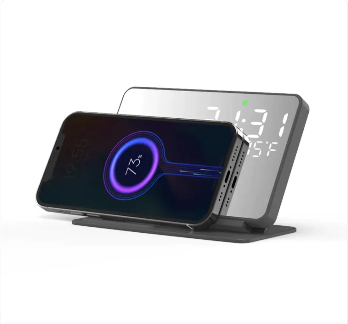 2-in-1 Wireless Rechargeable Alarm Clock – Innovative Convenience by Oana Prime Shop