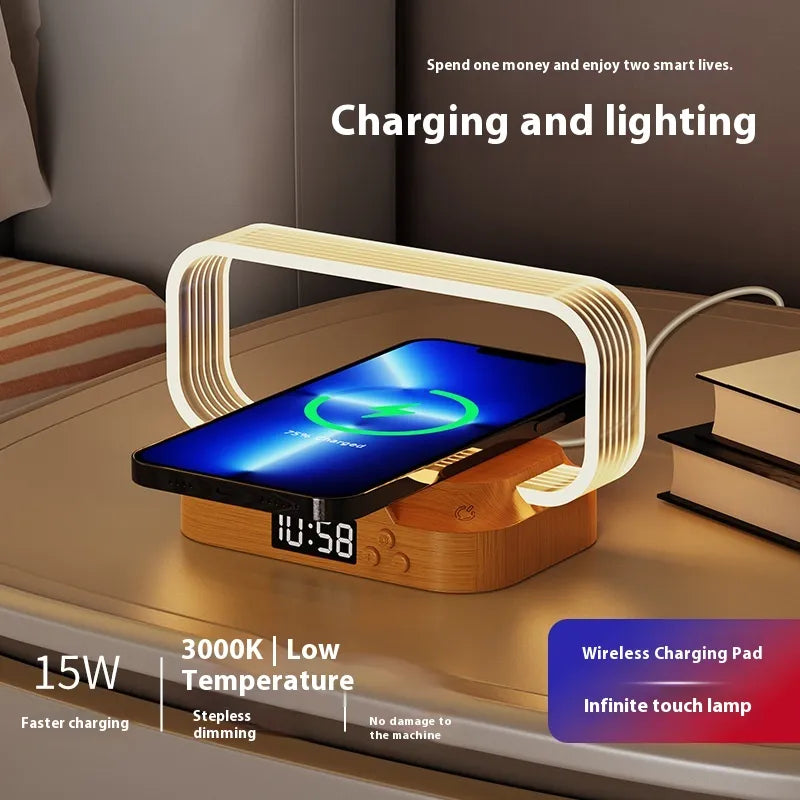Multifunctional Lamp with Clock &amp; Wireless Charger