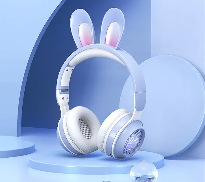 Cute Rabbit Wireless Headphones with RGB LED for Kids - Oana Prime Shop