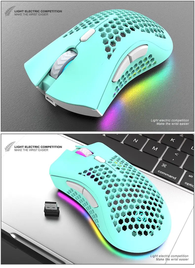 BM600 Rechargeable Wireless RGB Gaming Mouse for PC - Oana Prime Shop