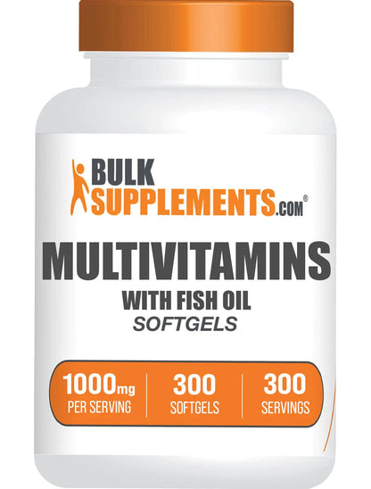 BulkSupplements.com Multivitamin Softgels - Daily Multivitamin Multimineral Supplement Multivitamin for Adults wit Fish Oil - Gluten Free 1 Softgel per Serving 300 Count (Pack of 1)