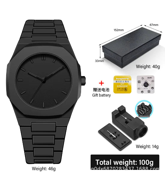 Phantom Black 41mm Quartz Watch by Jean Poedagar (One Set) - Oana Prime Shop