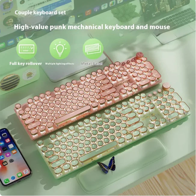 E-Sports Mechanical Keyboard - Wired & Wireless Bluetooth Office (Multi-Colored, Multi-Config) - Oana Prime Shop